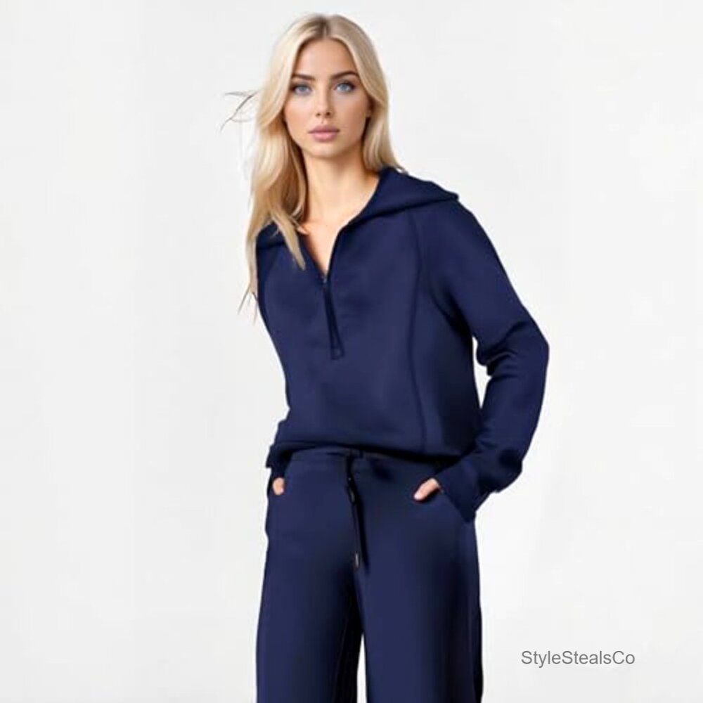 Medium Polyester Lounge Set With Half Zip Top And… - image 5